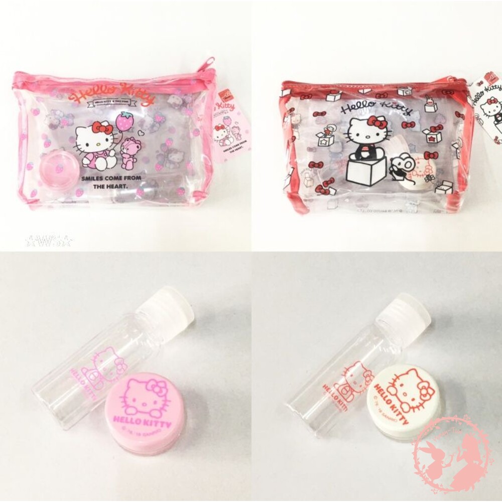 4712977465817-Hello Kitty旅行組透明包 透明包 旅行組 盥洗包 收納包