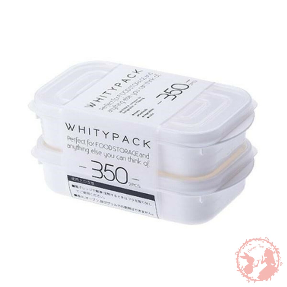 4965534154321-日本山田 YAMADA   WHITYPACK 白色 微波保鮮盒2入-350ML-收納盒/食物分裝盒-冷凍.冷藏.分裝